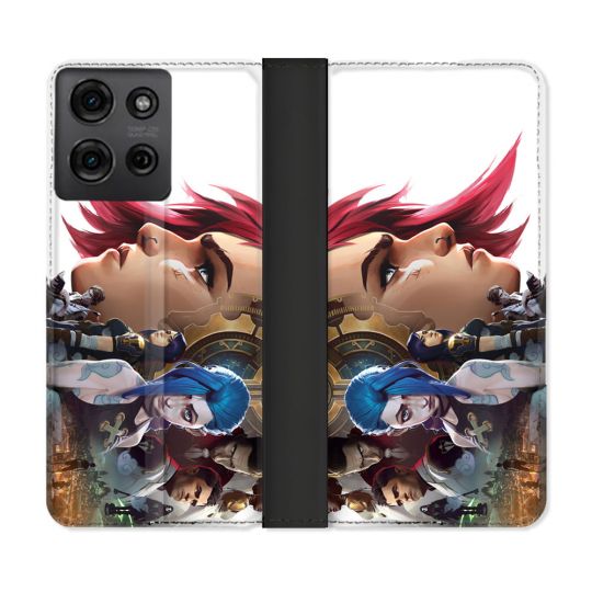 Housse cuir portefeuille Pour Motorola G75 5G Arcane Jinx Sœur