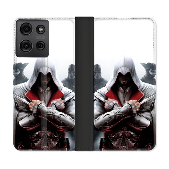 Housse cuir portefeuille Pour Motorola G75 5G Assassin Creed Mask