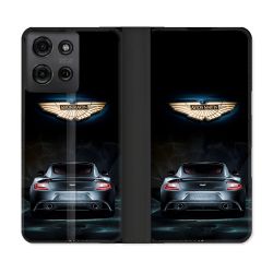Housse cuir portefeuille Pour Motorola G75 5G Aston Martin