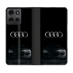 Housse cuir portefeuille Pour Motorola G75 5G Audi