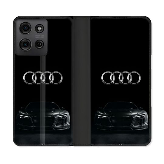 Housse cuir portefeuille Pour Motorola G75 5G Audi