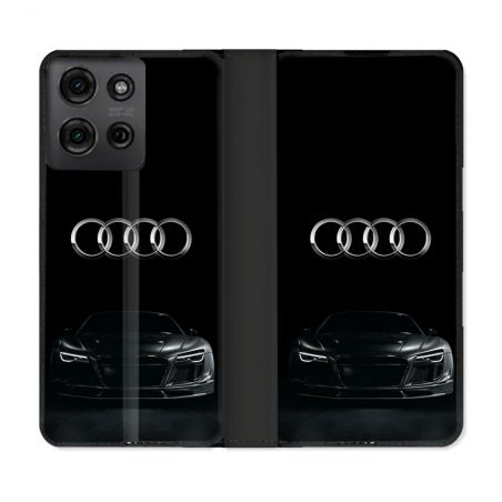 Housse cuir portefeuille Pour Motorola G75 5G Audi