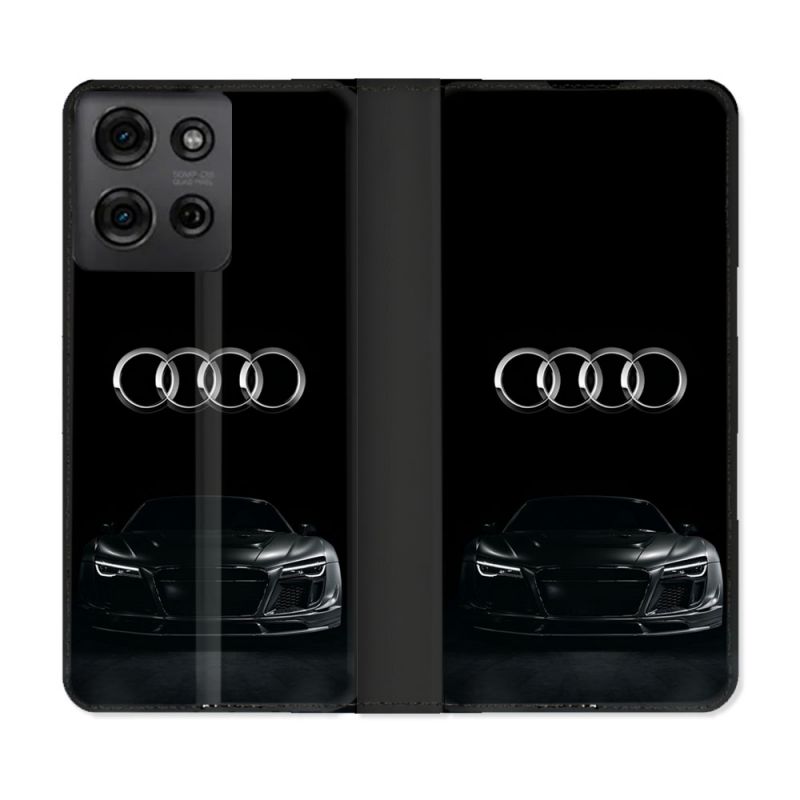 Housse cuir portefeuille Pour Motorola G75 5G Audi