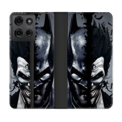 Housse cuir portefeuille Pour Motorola G75 5G Batman Joker