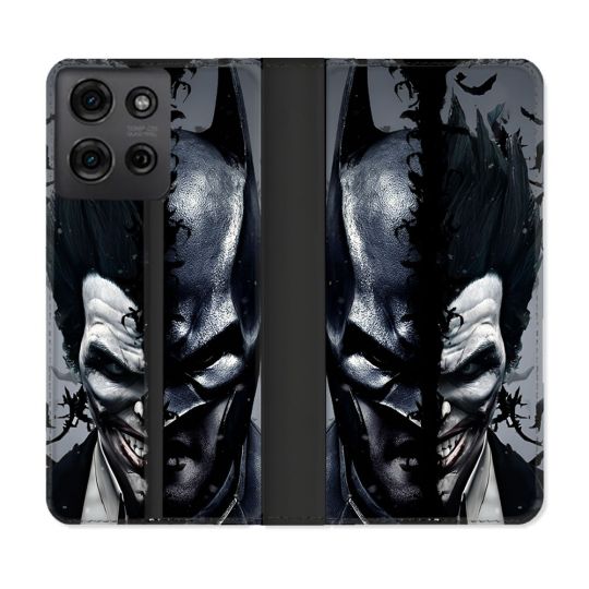 Housse cuir portefeuille Pour Motorola G75 5G Batman Joker
