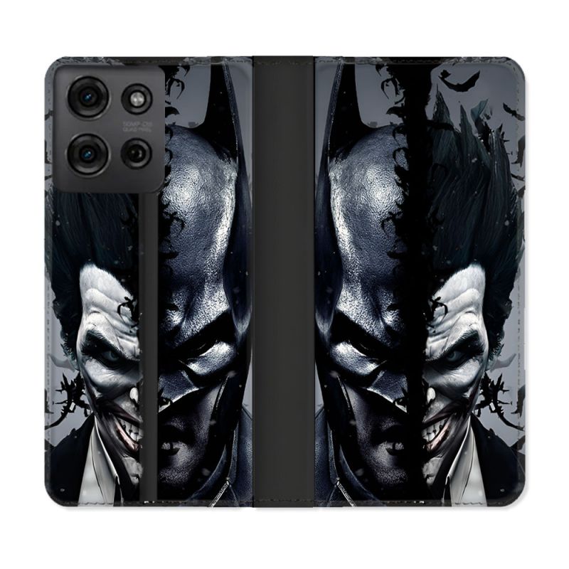 Housse cuir portefeuille Pour Motorola G75 5G Batman Joker