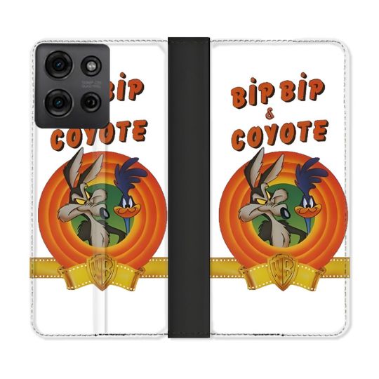 Housse cuir portefeuille Pour Motorola G75 5G Bip Bip Coyote