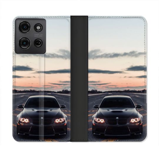 Housse cuir portefeuille Pour Motorola G75 5G BMW Serie