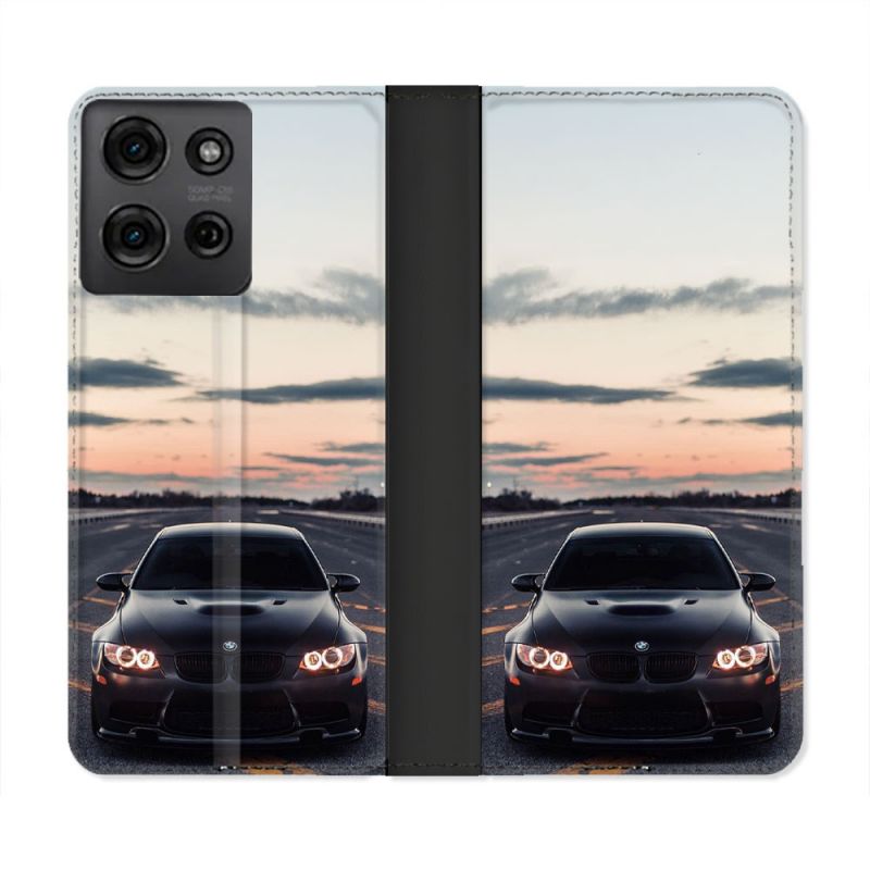 Housse cuir portefeuille Pour Motorola G75 5G BMW Serie