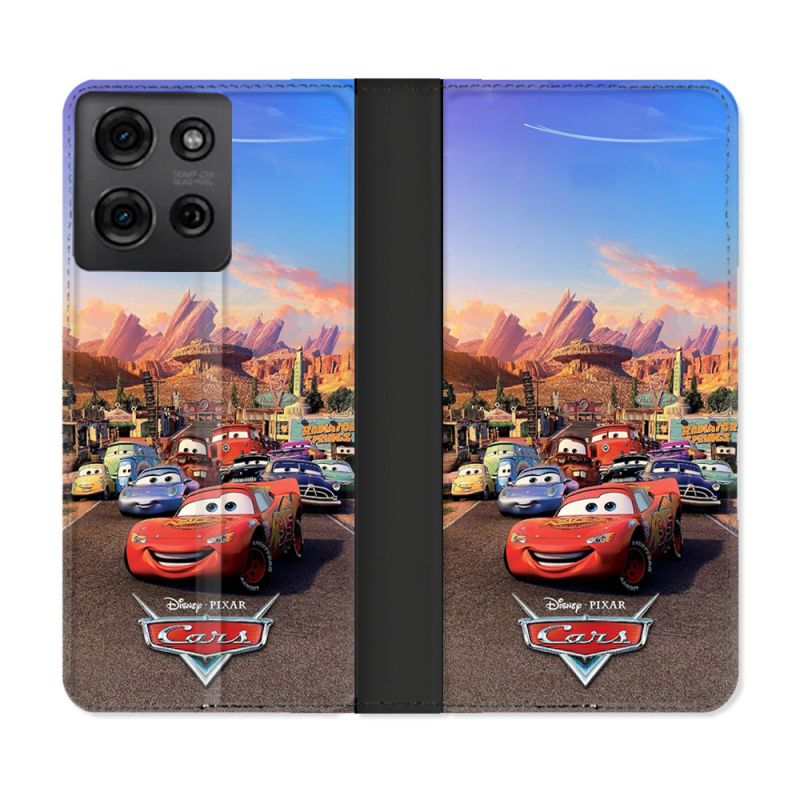 Housse cuir portefeuille Pour Motorola G75 5G Cars Affiche