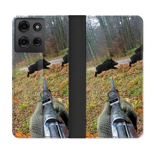 Housse cuir portefeuille Pour Motorola G75 5G Chasse Vision Tir