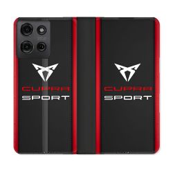 Housse cuir portefeuille Pour Motorola G75 5G Cupra