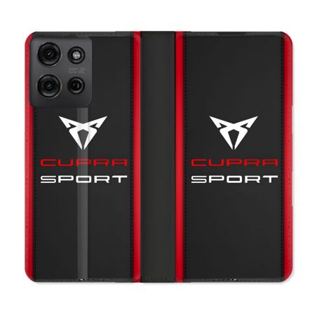 Housse cuir portefeuille Pour Motorola G75 5G Cupra