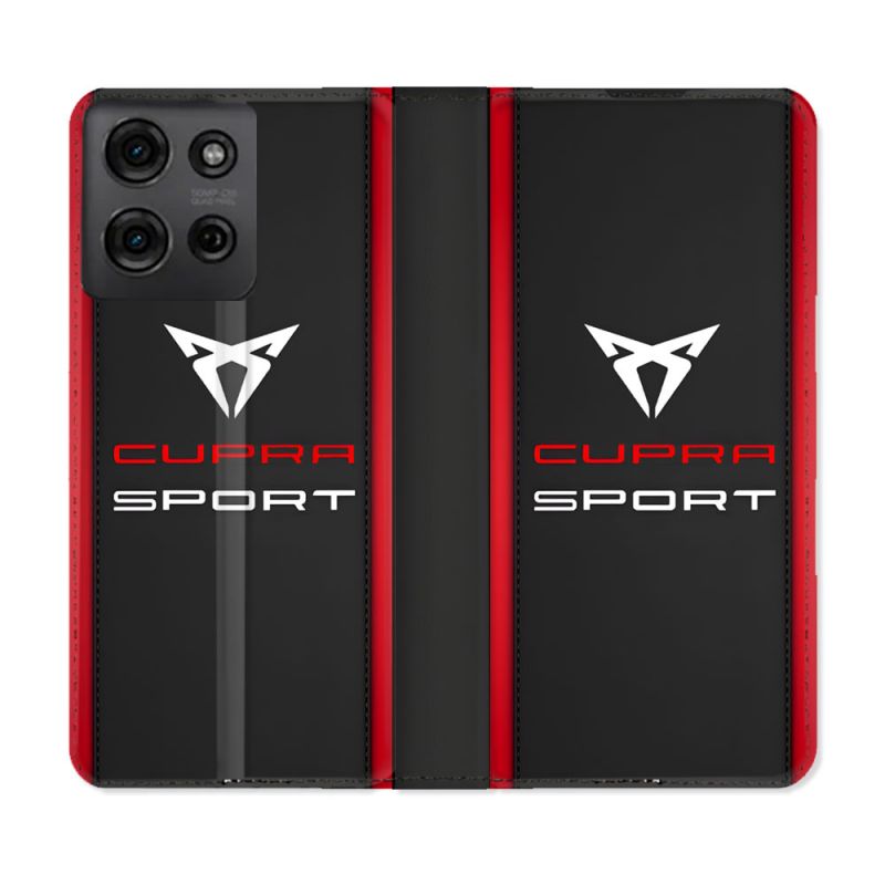 Housse cuir portefeuille Pour Motorola G75 5G Cupra