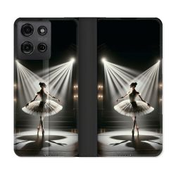 Housse cuir portefeuille Pour Motorola G75 5G Danseuse Lumière