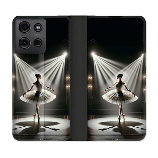 Housse cuir portefeuille Pour Motorola G75 5G Danseuse Lumière