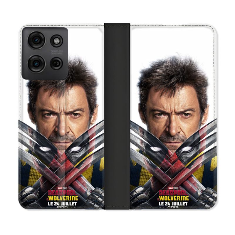 Housse cuir portefeuille Pour Motorola G75 5G Deadpool Affiche