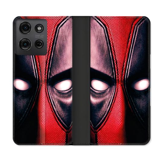 Housse cuir portefeuille Pour Motorola G75 5G Deadpool Yeux