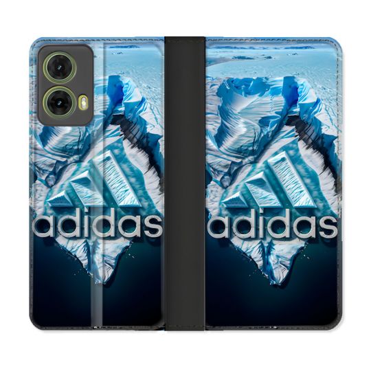 Housse cuir portefeuille Pour Motorola G85 5G Adidas Iceberg