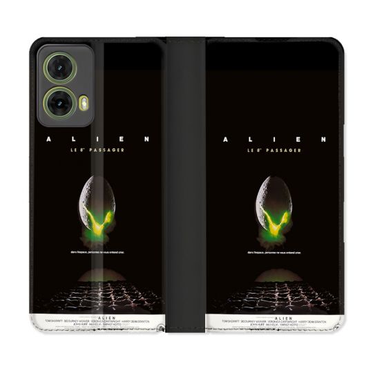 Housse cuir portefeuille Pour Motorola G85 5G Alien Affiche