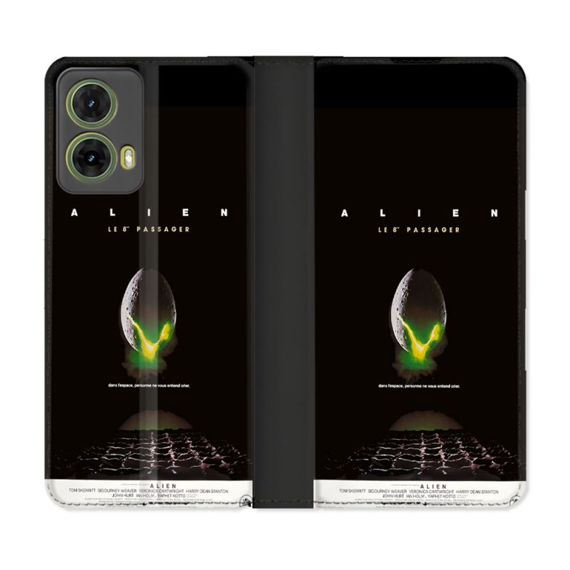 Housse cuir portefeuille Pour Motorola G85 5G Alien Affiche