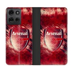 Housse cuir portefeuille Pour Motorola G75 5G Foot Arsenal