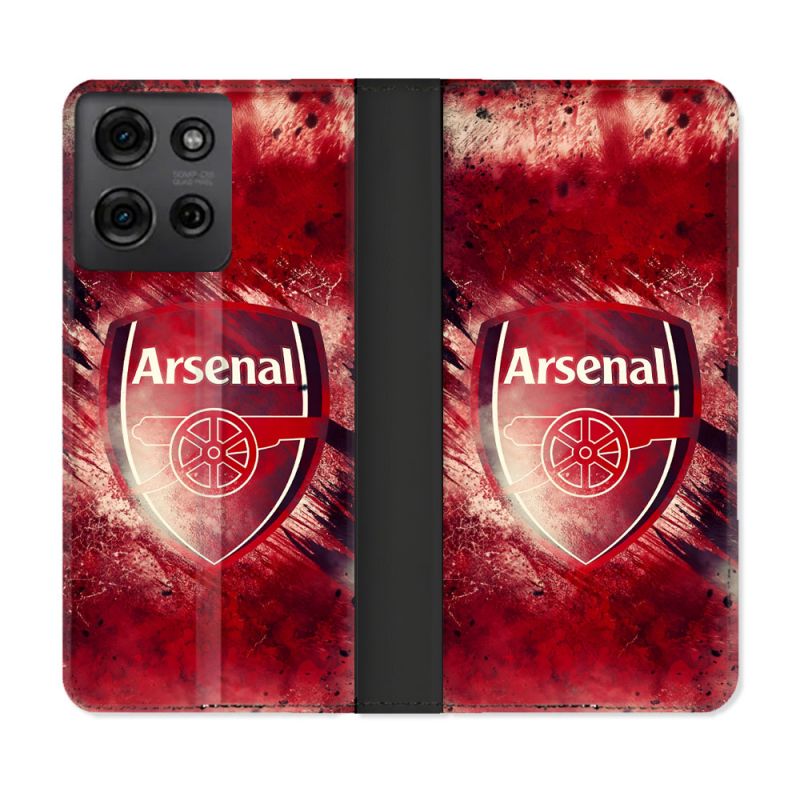 Housse cuir portefeuille Pour Motorola G75 5G Foot Arsenal