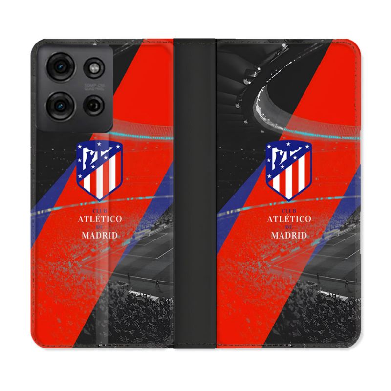 Housse cuir portefeuille Pour Motorola G75 5G Foot Athletico Madrid