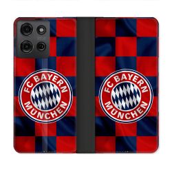 Housse cuir portefeuille Pour Motorola G75 5G Foot Bayern Munich Carreaux