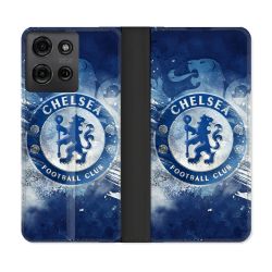 Housse cuir portefeuille Pour Motorola G75 5G Foot Chelsea