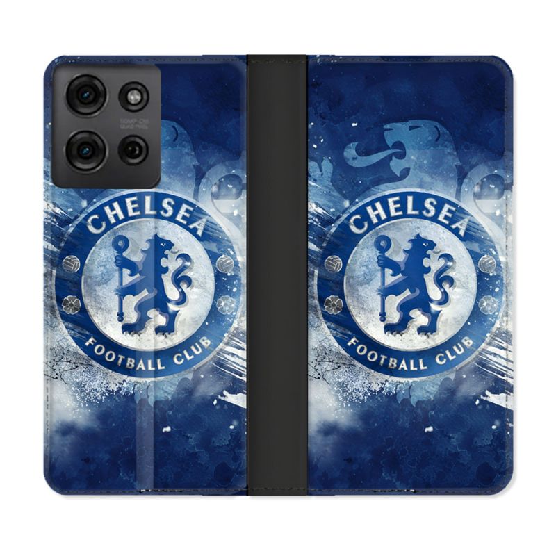 Housse cuir portefeuille Pour Motorola G75 5G Foot Chelsea