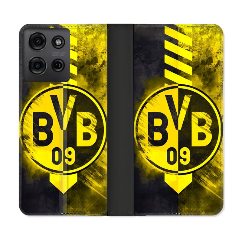 Housse cuir portefeuille Pour Motorola G75 5G Foot Dortmund