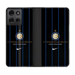 Housse cuir portefeuille Pour Motorola G75 5G Foot Inter Milan
