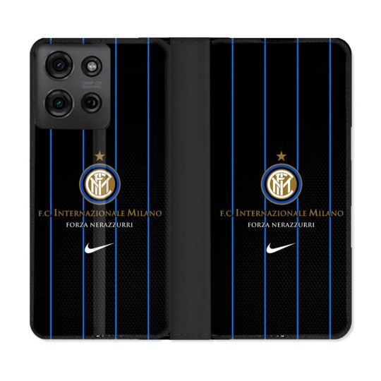 Housse cuir portefeuille Pour Motorola G75 5G Foot Inter Milan
