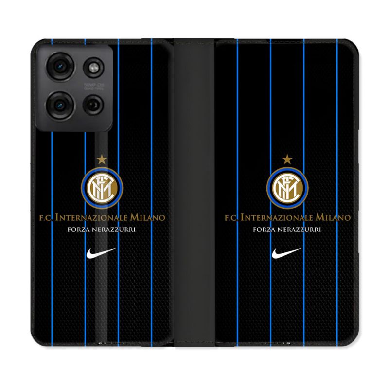 Housse cuir portefeuille Pour Motorola G75 5G Foot Inter Milan