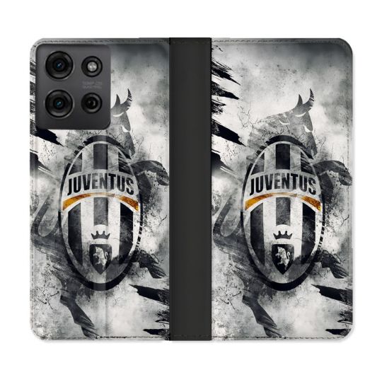 Housse cuir portefeuille Pour Motorola G75 5G Foot Juventus Turin