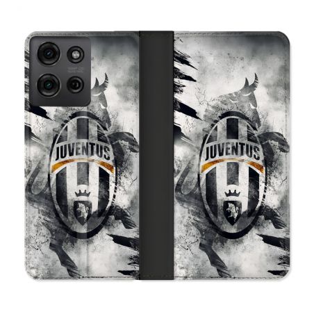 Housse cuir portefeuille Pour Motorola G75 5G Foot Juventus Turin
