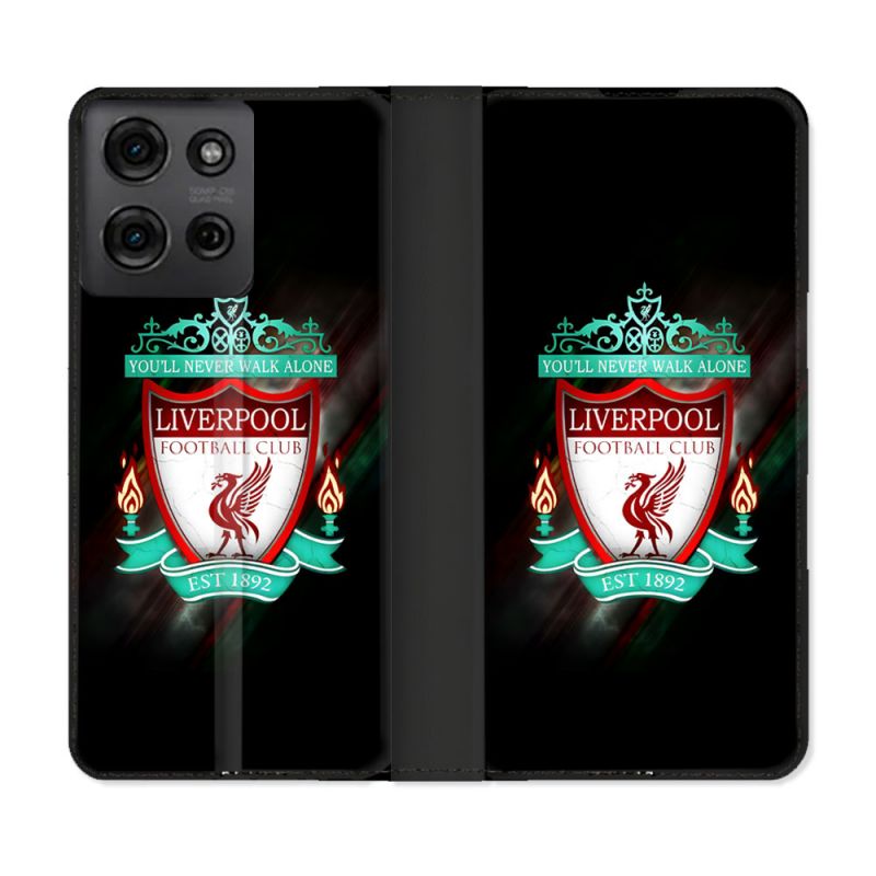 Housse cuir portefeuille Pour Motorola G75 5G Foot Liverpool