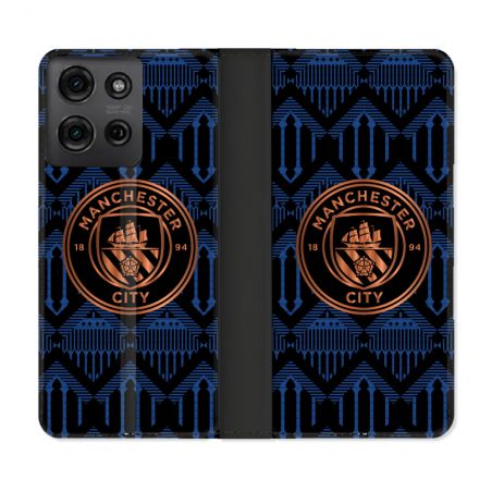 Housse cuir portefeuille Pour Motorola G75 5G Foot Manchester City