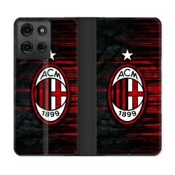 Housse cuir portefeuille Pour Motorola G75 5G Foot Milan AC