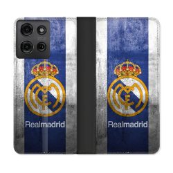Housse cuir portefeuille Pour Motorola G75 5G Foot Real Madrid