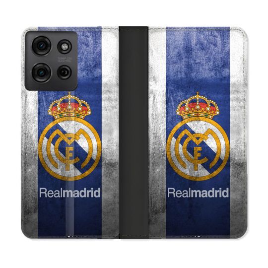 Housse cuir portefeuille Pour Motorola G75 5G Foot Real Madrid