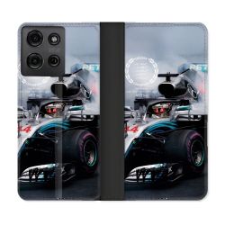 Housse cuir portefeuille Pour Motorola G75 5G Formule 1 F1 Mercedes Petronas