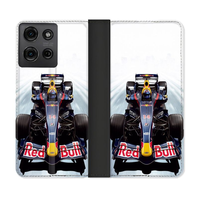 Housse cuir portefeuille Pour Motorola G75 5G Formule 1 F1 Red Bull