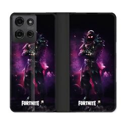 Housse cuir portefeuille Pour Motorola G75 5G Fortnite Raven