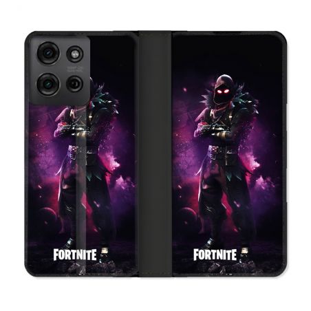 Housse cuir portefeuille Pour Motorola G75 5G Fortnite Raven