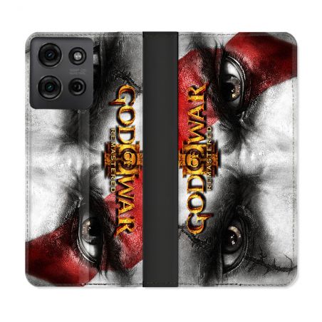Housse cuir portefeuille Pour Motorola G75 5G God Of War GOW