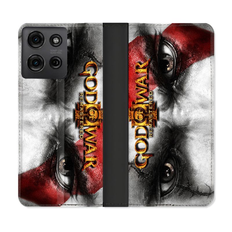 Housse cuir portefeuille Pour Motorola G75 5G God Of War GOW