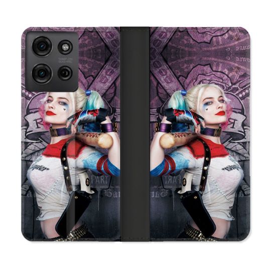 Housse cuir portefeuille Pour Motorola G75 5G Harley Quinn Batte