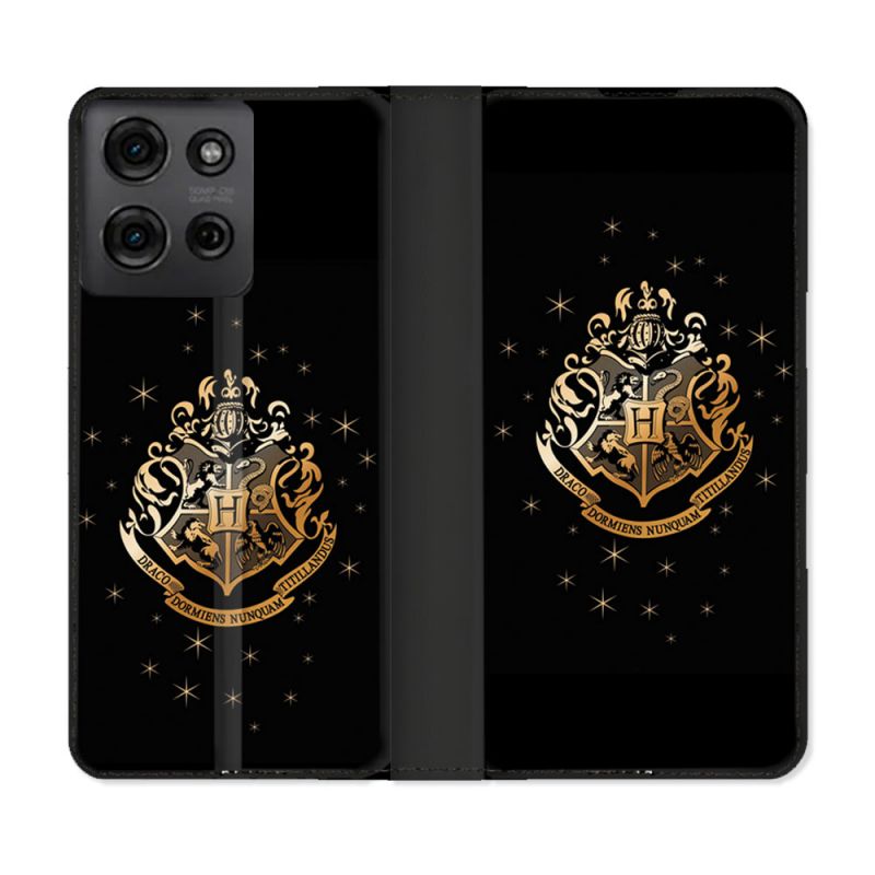 Housse cuir portefeuille Pour Motorola G75 5G Harry Potter Poudlard